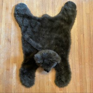 Brown Bear Faux Fur Kids Throw Rug
